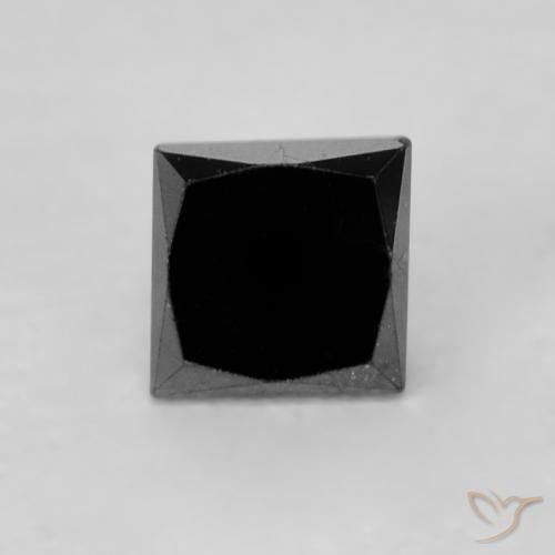 0.32ct طبيعي أسود الماس, مربع, غير شفاف