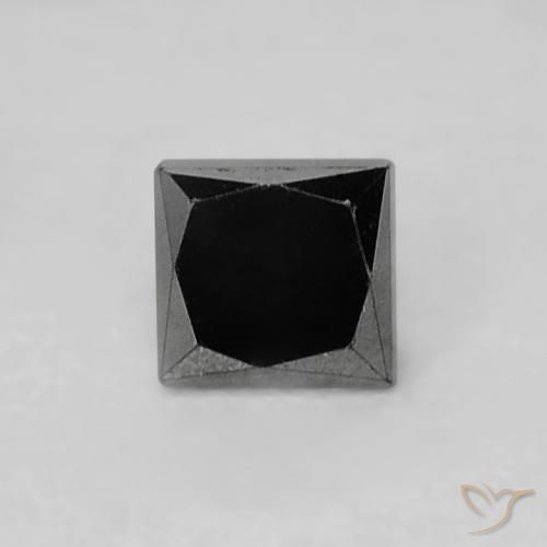 0.16ct طبيعي أسود الماس, مربع, غير شفاف
