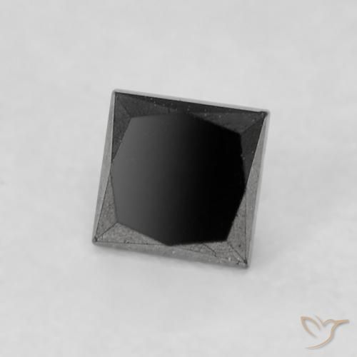0.27ct طبيعي أسود الماس, مربع, غير شفاف