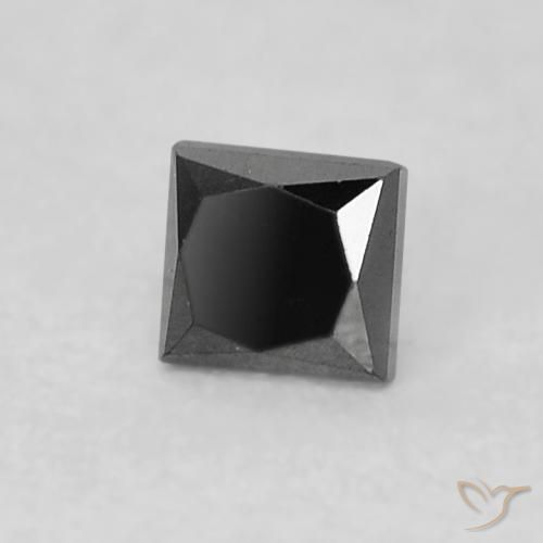 0.14ct طبيعي أسود الماس, مربع, غير شفاف