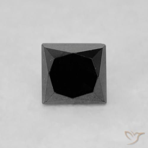 الماس أسود طبيعي، مربع، 0.14 قيراط، غير شفاف