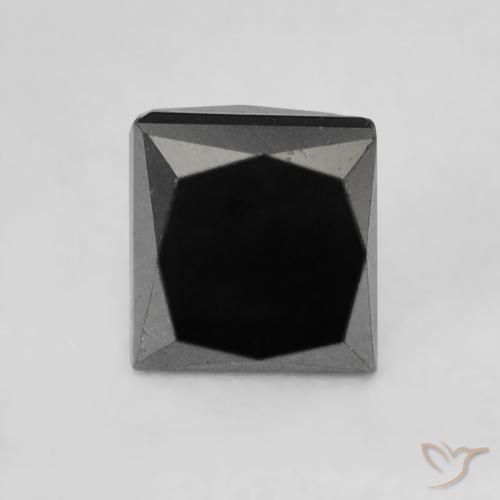 0.40ct طبيعي أسود الماس, مربع, غير شفاف