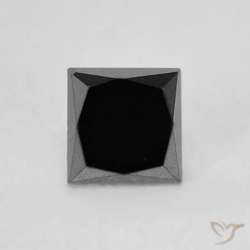 0.21ct طبيعي أسود الماس, مربع, غير شفاف