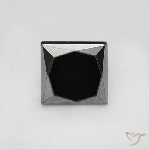 0.22ct طبيعي أسود الماس, مربع, غير شفاف