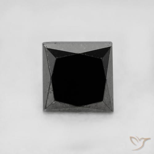 0.35ct طبيعي أسود الماس, مربع, غير شفاف