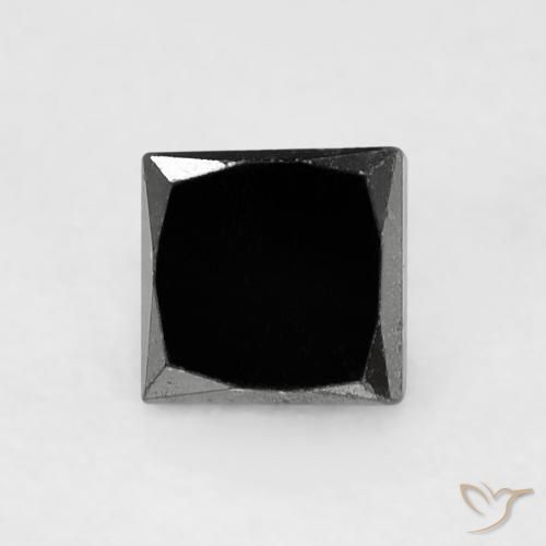 0.42ct طبيعي أسود الماس, مربع, غير شفاف