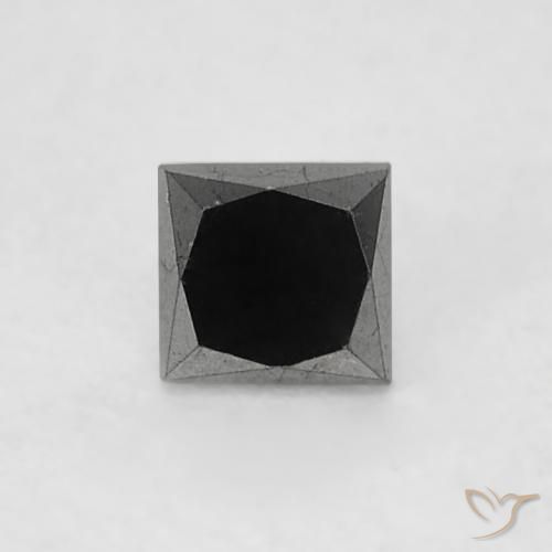 0.14ct طبيعي أسود الماس, مربع, غير شفاف