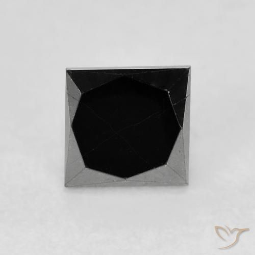 الماس أسود طبيعي، مربع، 0.68 قيراط، غير شفاف