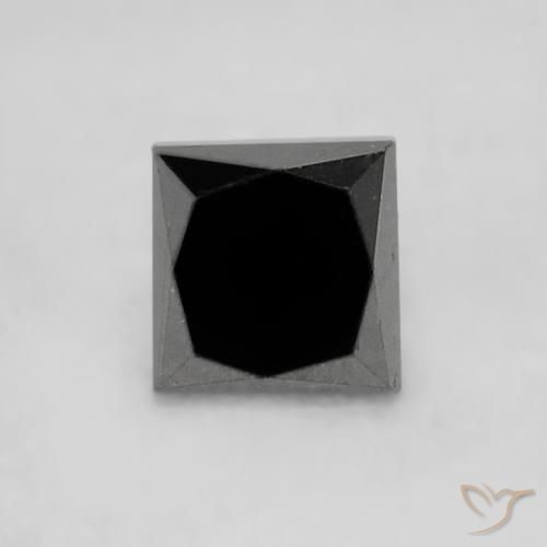0.24ct طبيعي أسود الماس, مربع, غير شفاف