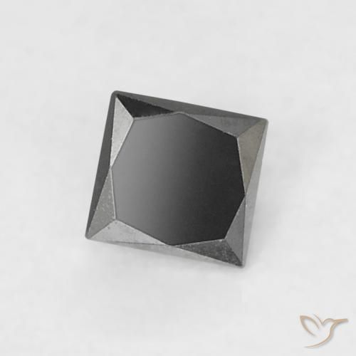 0.12ct طبيعي أسود الماس, مربع, غير شفاف