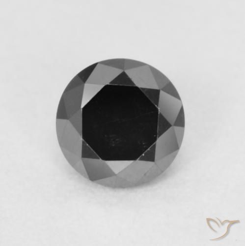 0.20ct طبيعي أسود الماس, دائري, غير شفاف