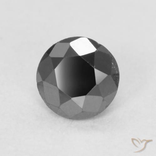 0.21ct طبيعي أسود الماس, دائري, غير شفاف