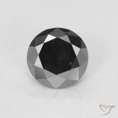 0.20ct طبيعي أسود الماس, دائري, غير شفاف