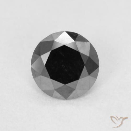 0.17ct طبيعي أسود الماس, دائري, غير شفاف