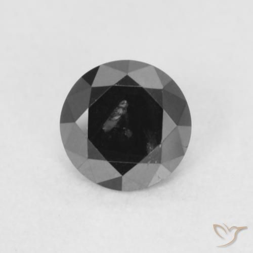 0.18ct طبيعي أسود الماس, دائري, غير شفاف