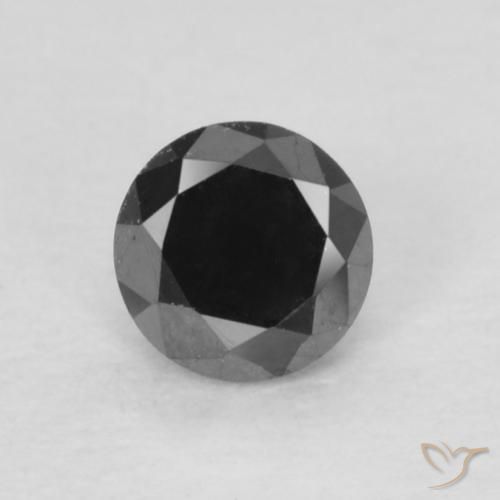 0.15ct طبيعي أسود الماس, دائري, غير شفاف