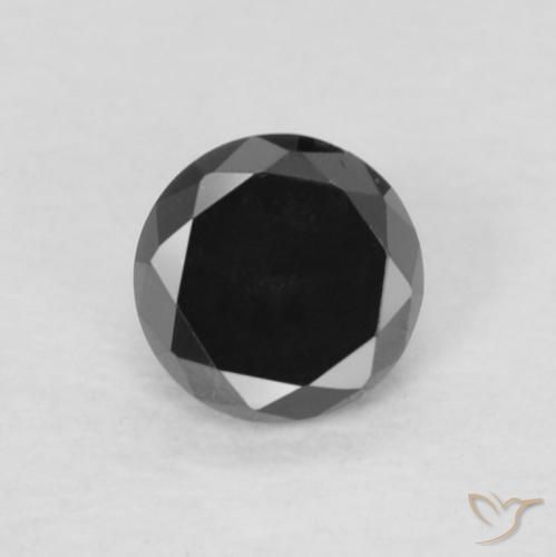 0.15ct طبيعي أسود الماس, دائري, غير شفاف