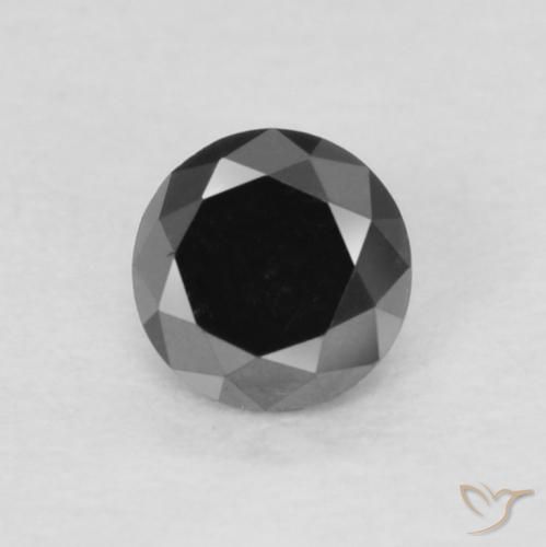 0.14ct طبيعي أسود الماس, دائري, غير شفاف, Photo A
