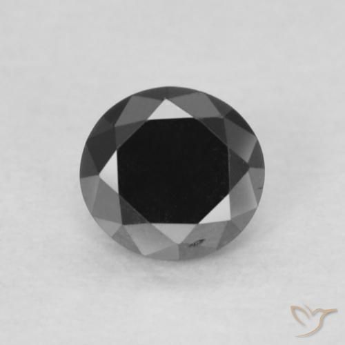 0.15ct طبيعي أسود الماس, دائري, غير شفاف