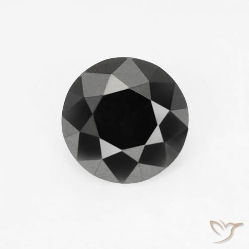 0.20ct طبيعي أسود الماس, دائري, غير شفاف