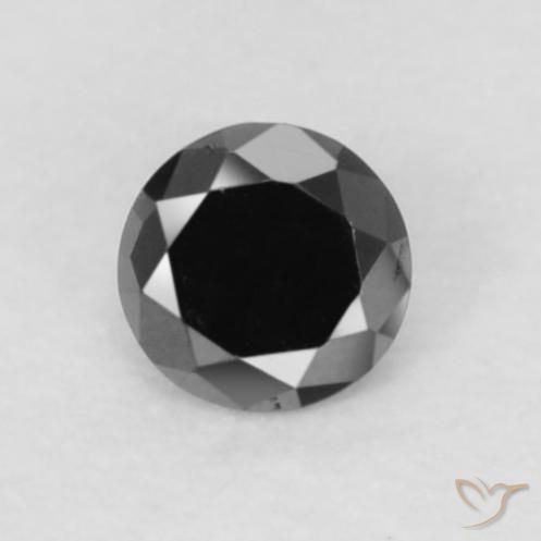 0.05ct طبيعي أسود الماس, دائري, غير شفاف