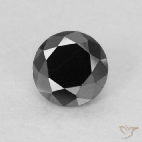 0.05ct طبيعي أسود الماس, دائري, غير شفاف