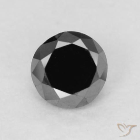0.05ct طبيعي أسود الماس, دائري, غير شفاف