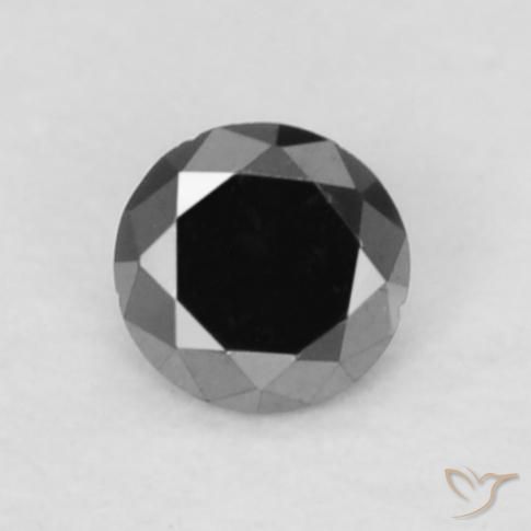 0.04ct طبيعي أسود الماس, دائري, غير شفاف