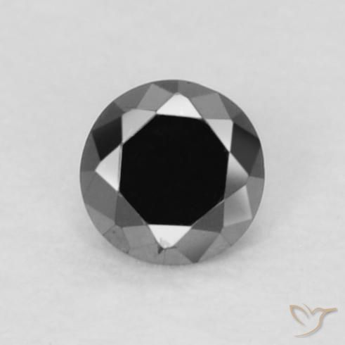 0.05ct طبيعي أسود الماس, دائري, غير شفاف