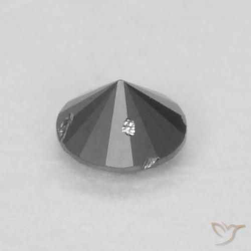 الماس أسود طبيعي، دائري، 0.05 قيراط، غير شفاف