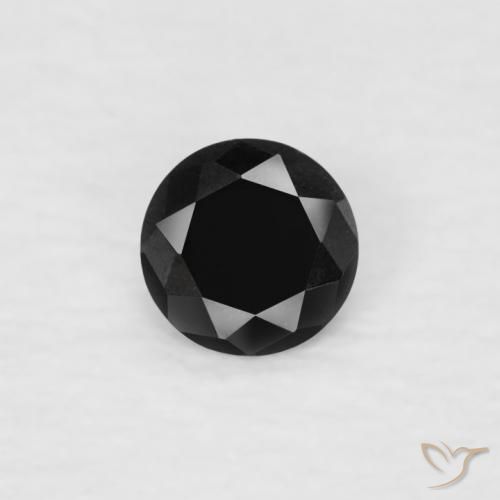 0.05ct طبيعي أسود الماس, دائري, غير شفاف