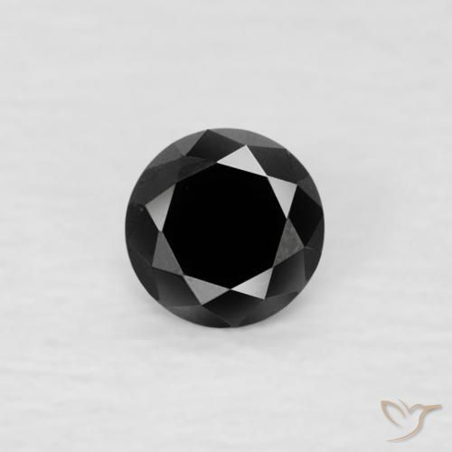 0.06ct طبيعي أسود الماس, دائري, غير شفاف