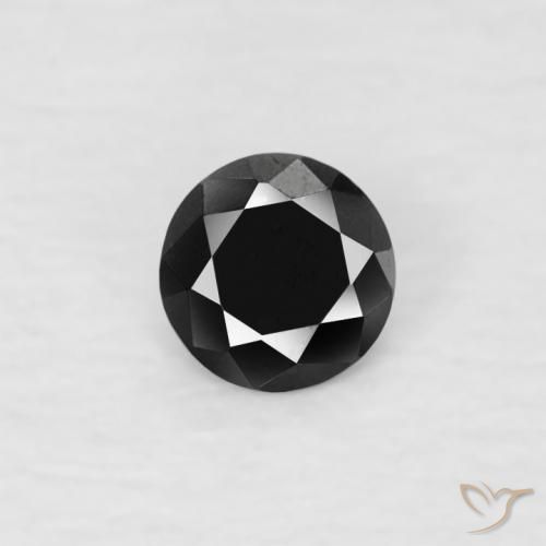 0.06ct طبيعي أسود الماس, دائري, غير شفاف