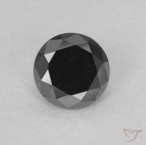 0.08ct طبيعي أسود الماس, دائري, غير شفاف