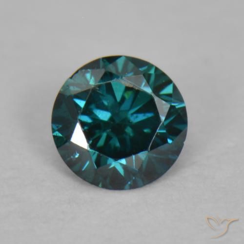 0.06ct طبيعي أخضر الماس, دائري, قليلا جدا