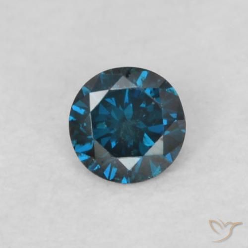 0.05ct طبيعي أزرق الماس, دائري, قليلا جدا
