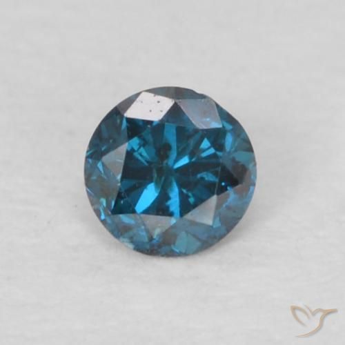 0.07ct طبيعي أزرق الماس, دائري, VS-SI
