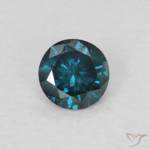 0.05ct طبيعي أزرق الماس, دائري, قليلا جدا