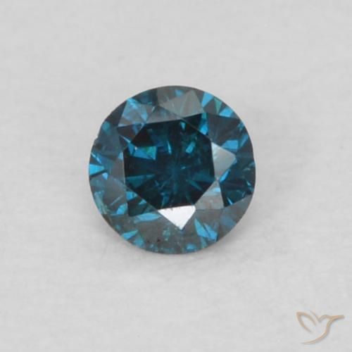0.05ct طبيعي أزرق الماس, دائري, قليلا جدا