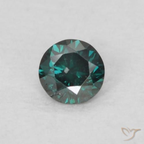 0.05ct طبيعي أخضر الماس, دائري, قليلا جدا