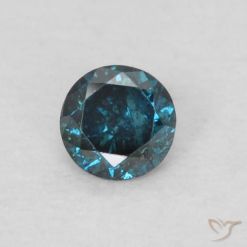0.06ct طبيعي أزرق الماس, دائري, قليلا جدا