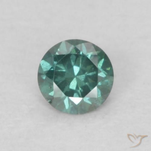 0.06ct طبيعي أخضر الماس, دائري, قليلا جدا