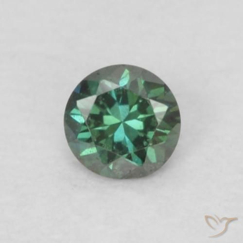 0.05ct طبيعي أخضر الماس, دائري, قليلا جدا
