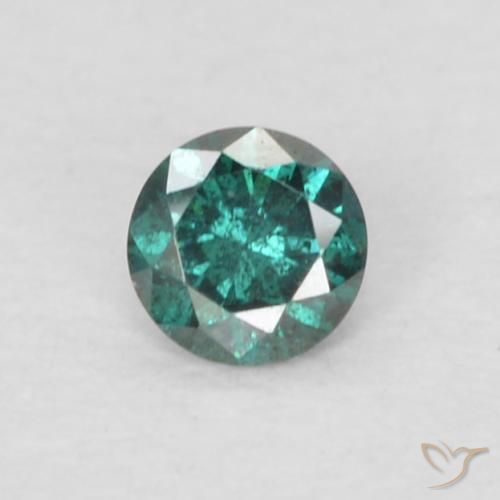 0.05ct طبيعي أخضر الماس, دائري, قليلا جدا