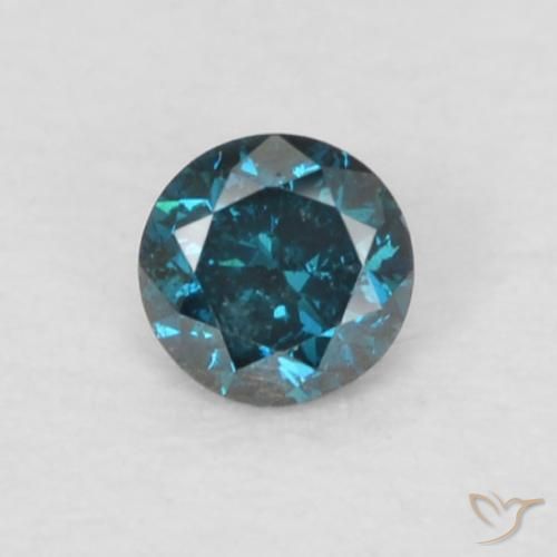 0.06ct طبيعي أزرق الماس, دائري, قليلا جدا