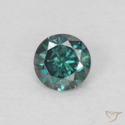 0.04ct طبيعي أخضر الماس, دائري, قليلا جدا