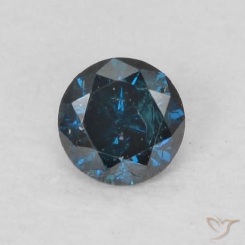 0.07ct طبيعي أزرق الماس, دائري, VS-SI