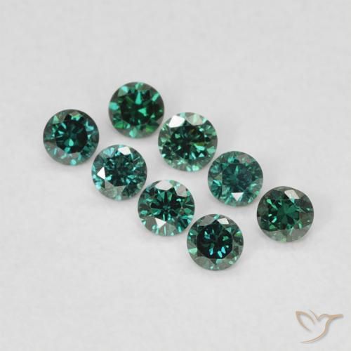 0.02ct طبيعي أخضر الماس, دائري, VVS-VS