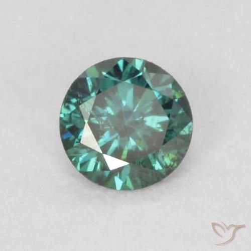 0.08ct طبيعي أخضر الماس, دائري, قليلا جدا