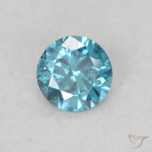 0.06ct طبيعي أزرق الماس, دائري, قليلا جدا